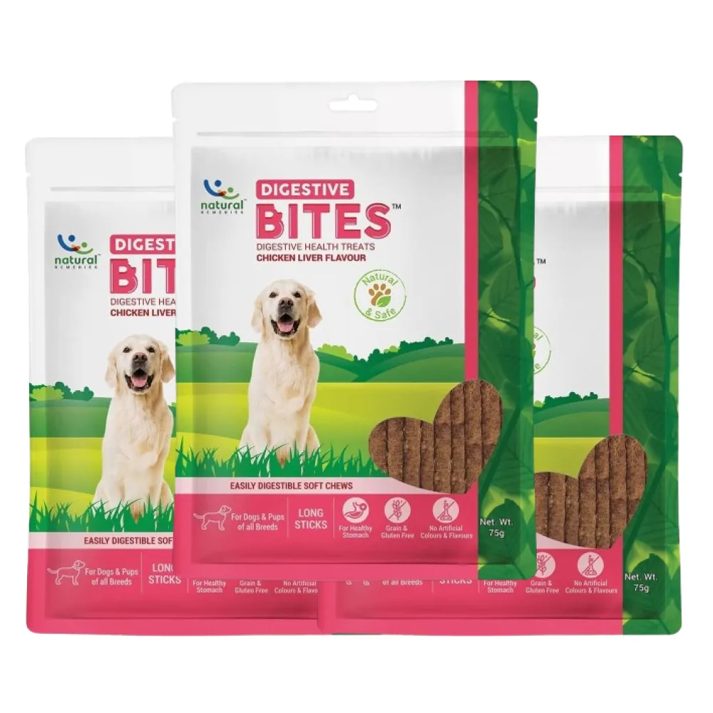 Natural Remedies Digestive Bites Chew Treats for Dogs