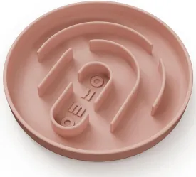 OHMO Slow Feeder Cat Bowl, Silicone Anti-Choking Dog & Pet Bowl, No Suction Cup, Slows Down Eating for Small Pets (S-Infinite, Coral)