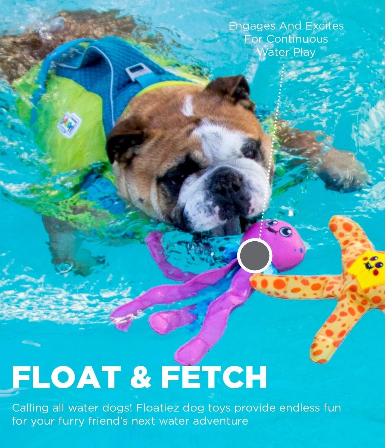 Outward Hound Floatiez Turtle Floating Interactive Dog Toy, Medium