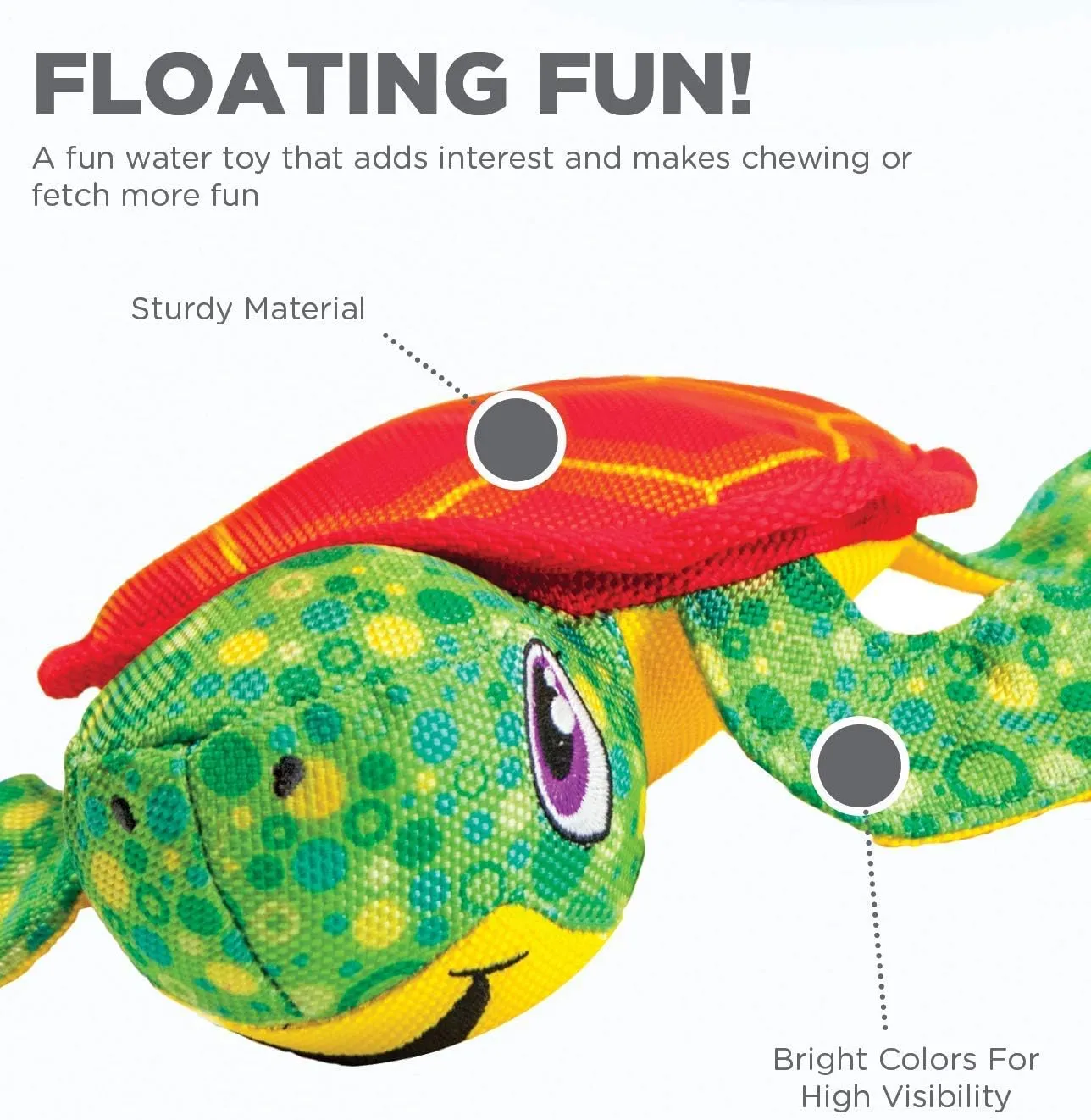 Outward Hound Floatiez Turtle Floating Interactive Dog Toy, Medium