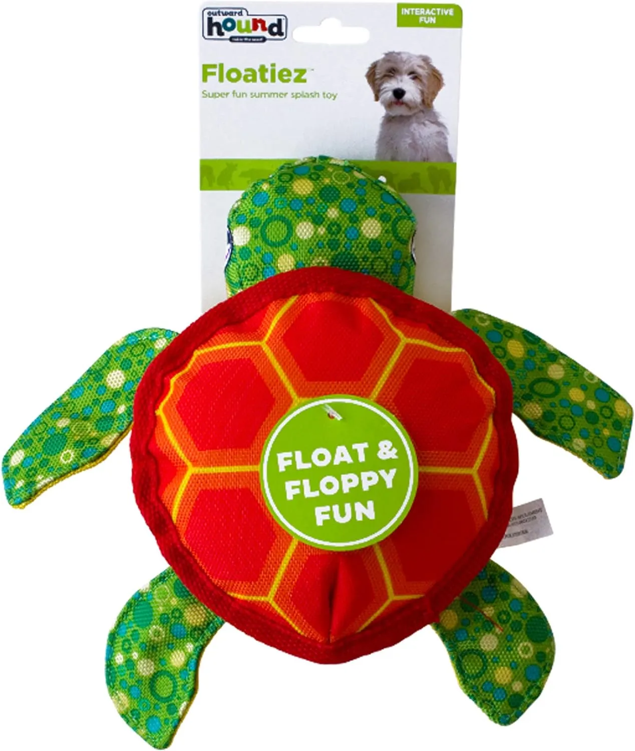 Outward Hound Floatiez Turtle Floating Interactive Dog Toy, Medium