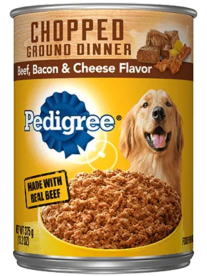 PEDIGREE® Wet Dog Food Chopped Ground Dinner with Beef, Bacon & Cheese Flavor