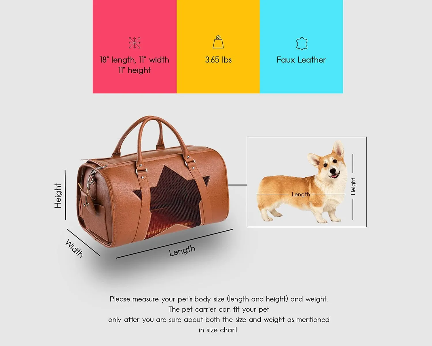Pet Carrier Dog Cat Puppies Carrier Pet TSA Airline Approved Luxury Faux Leather Carrier Breathable Gift Box Collapsible Travel