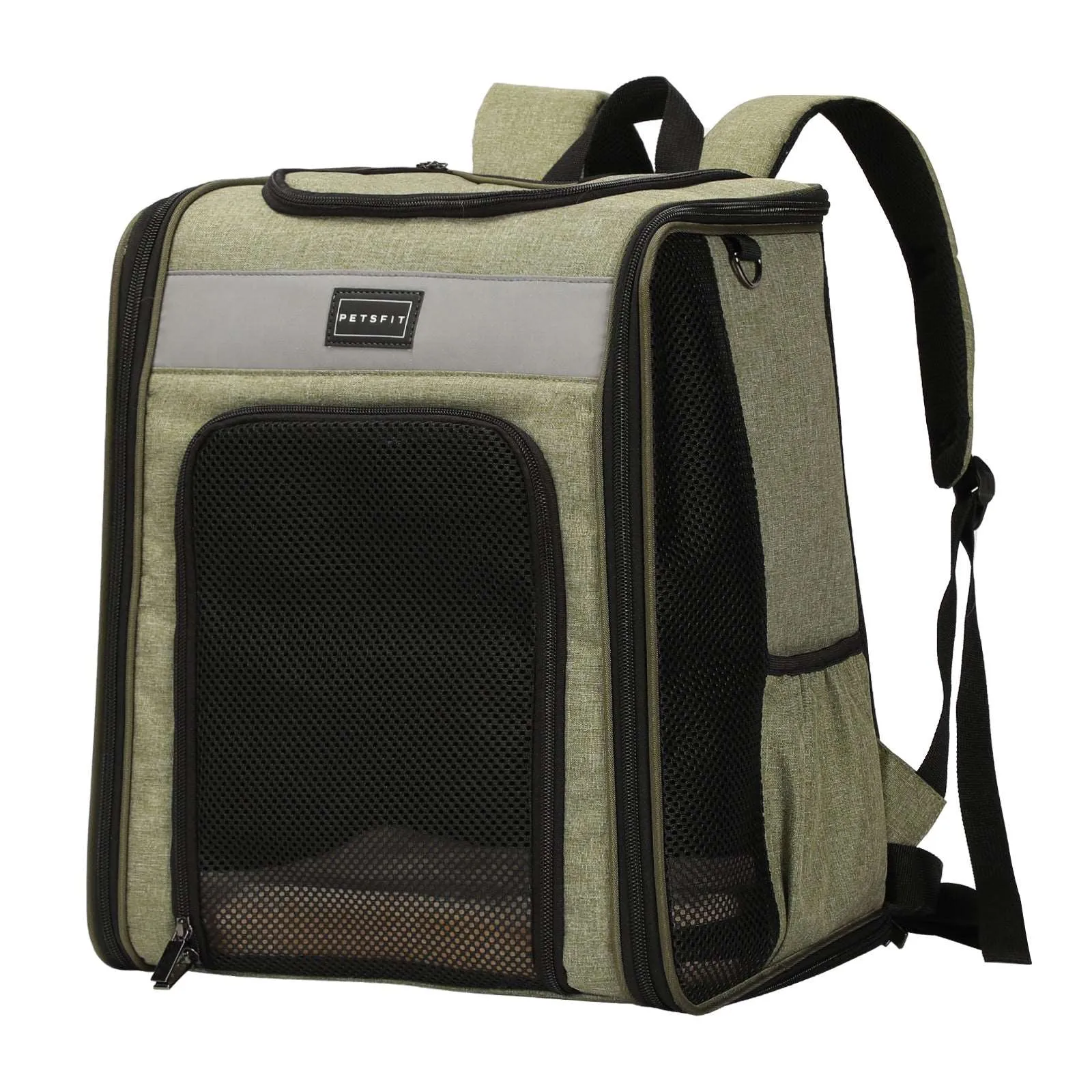 PETSFIT Cat Backpack Carrier For Traveling with Soft Plush Mat Cross