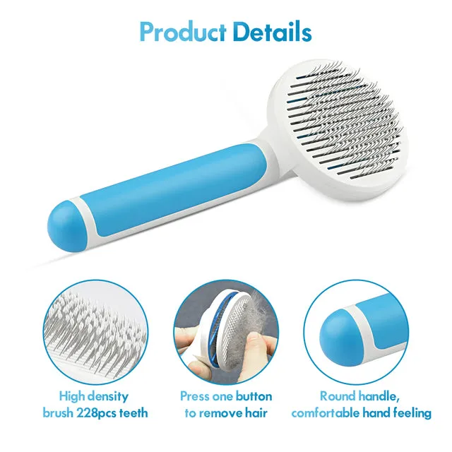 Self Cleaning Slicker Removes Hairs Soft Brush Comb