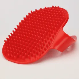 Skatrs Rubber Bristles Massage Hand Brush Comb for Dogs & Cats (Red)