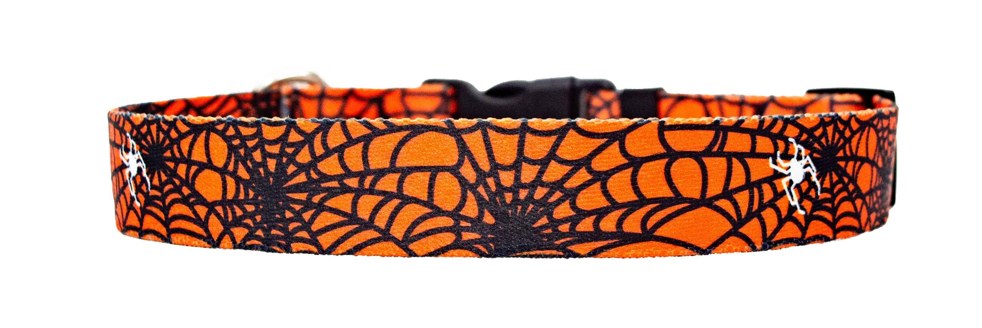 Spider Web Orange Dog Collar