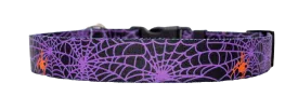Spider Web Purple Dog Collar