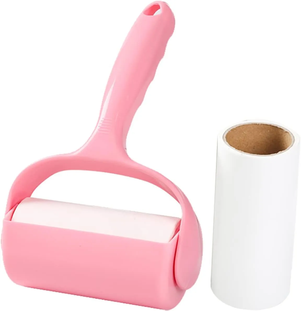 Sticky Lint Rollers for Pet Hair, Cat and Dog Hair Lint Remover for Clothes, Carpet and Coach, Lint Brush with Extra Sticky Refills Pink