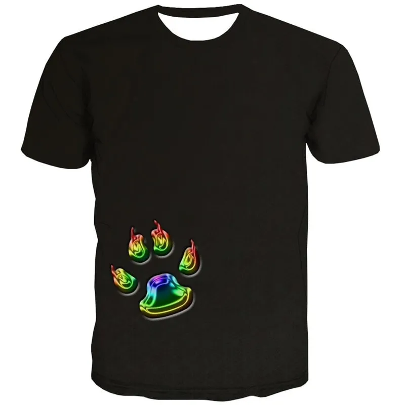 t shirts dog paw print top tee Puppy Cute Pets men art costume big Smart dogs Cool