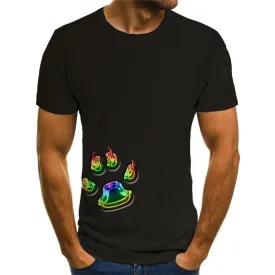 t shirts dog paw print top tee Puppy Cute Pets men art costume big Smart dogs Cool