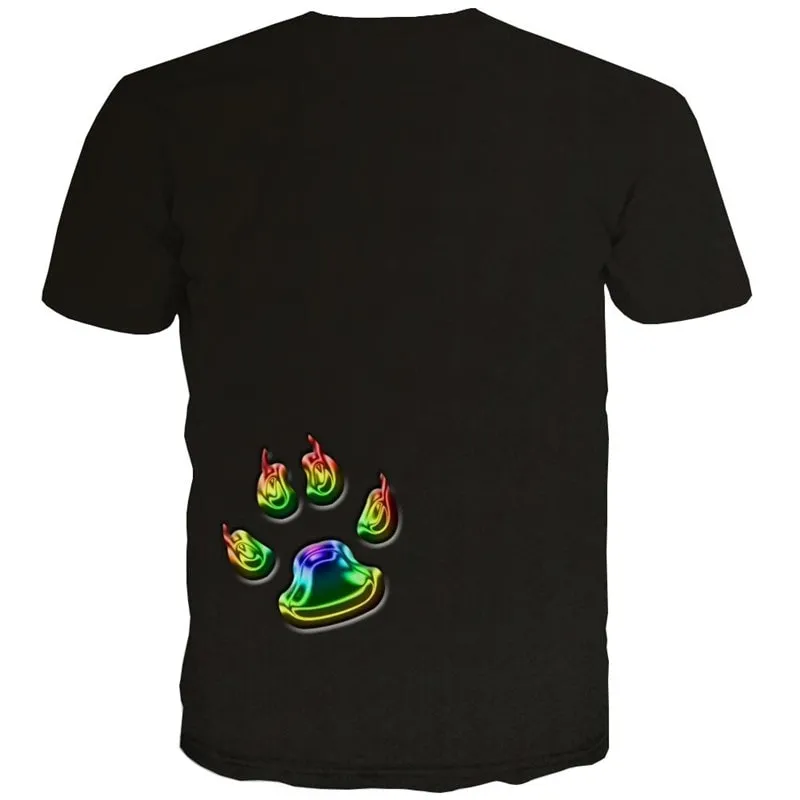 t shirts dog paw print top tee Puppy Cute Pets men art costume big Smart dogs Cool