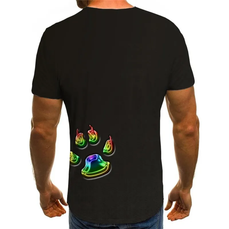 t shirts dog paw print top tee Puppy Cute Pets men art costume big Smart dogs Cool