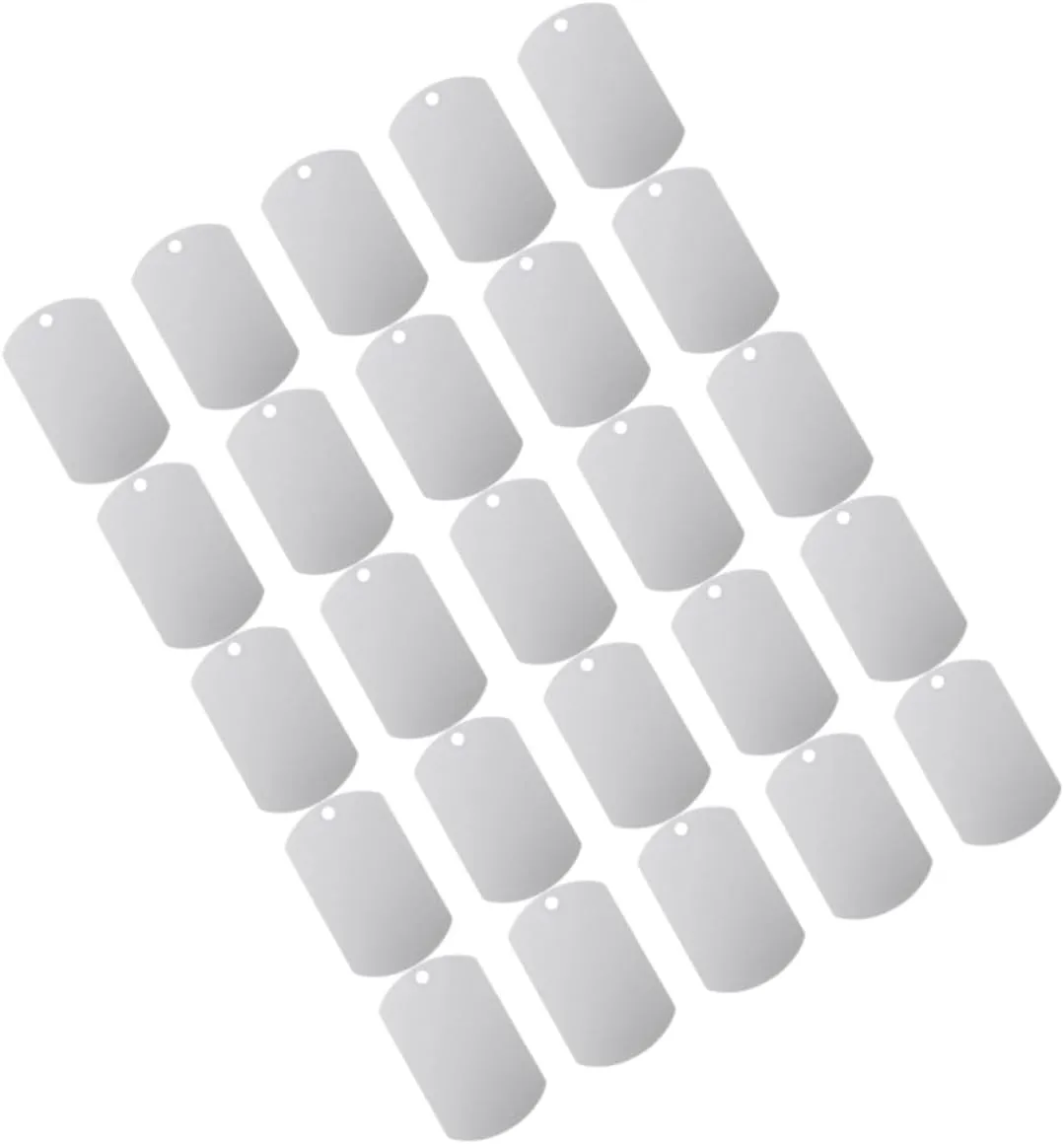 Toyvian 25pcs Blank Aluminum Pet Id Tags for Dogs Cattle Name Tags for Engraving Shaped for Pet Identification
