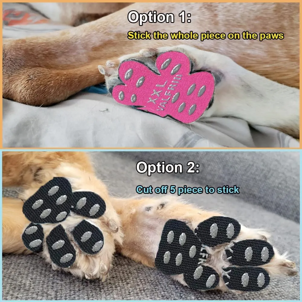 VALFRID Dog Paw Protector Pads,15 Sets-60 Pads Anti-Slip Grips for Hardwood Floors,Best for Hot Pavement,Strong Self-Adhesive Traction Stickers for Senior Dog Essentials Multicolor XXL