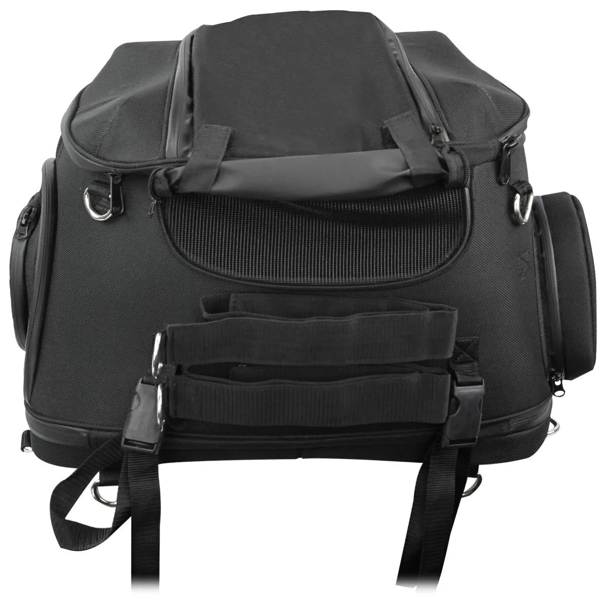 Vance SB526 Black Heavy Duty Motorcycle Pet Carry Luggage Touring Travel Sissy Bar Rack Bag