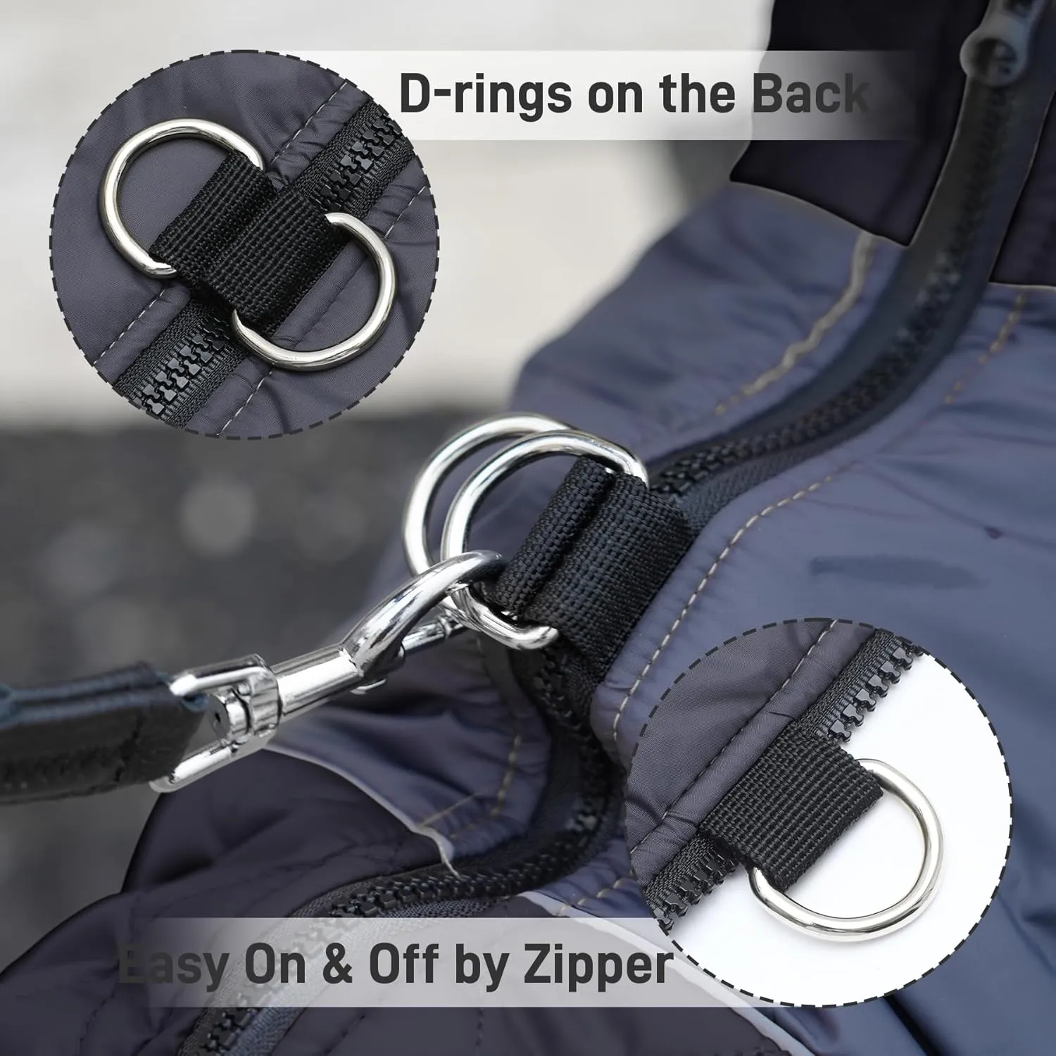 Warm Fleece Dog Coats for Medium Dogs,D-Rings Waterproof Puppy Jacket for Cold Winter,Black XL