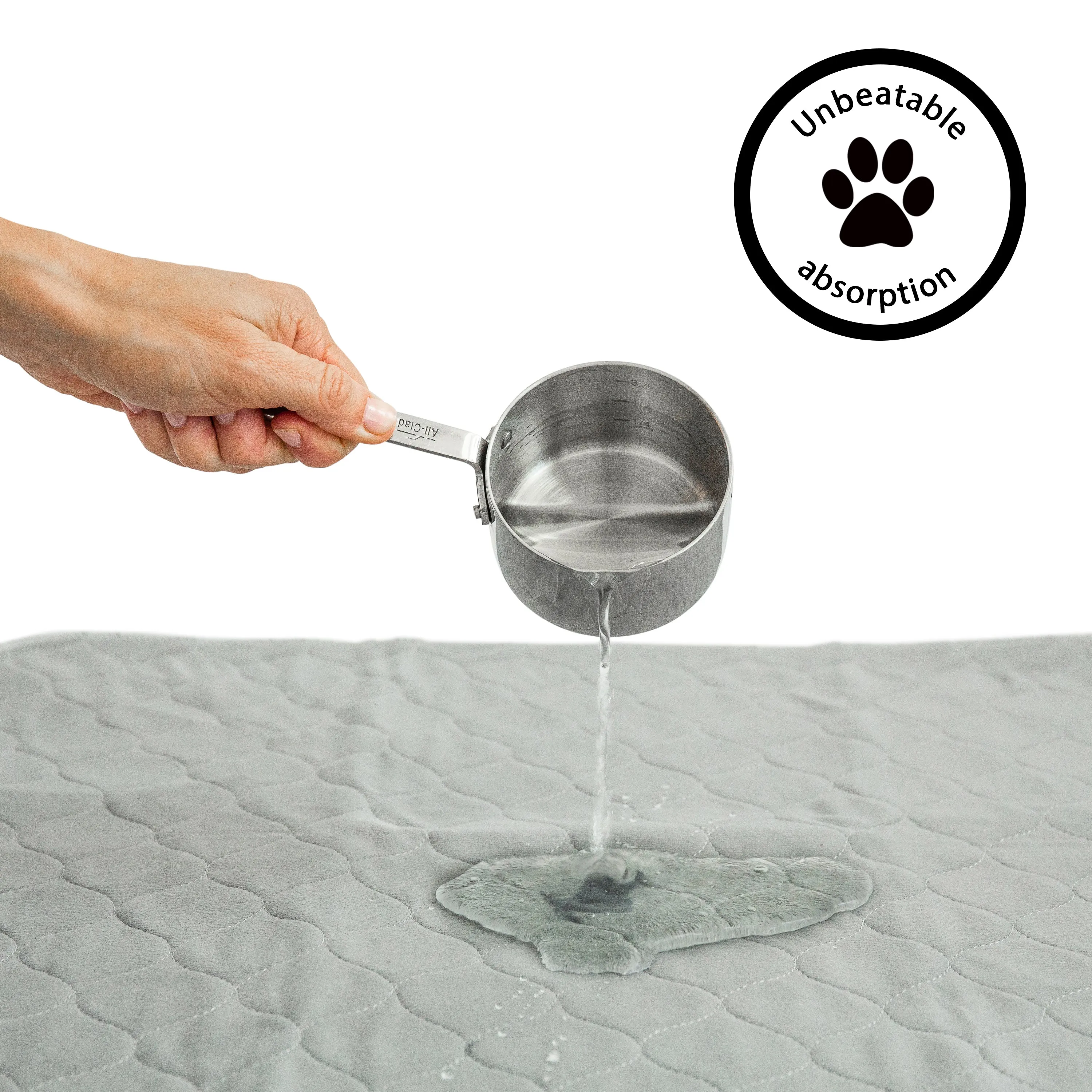 XXL Washable Dog Pad, Nonslip, Grey, 60 x 60"