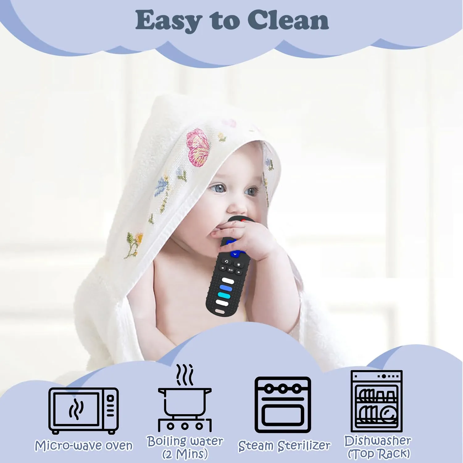 YAPROMO Baby Teething Toys,Reomte Teether Toys, Silicone Chew Toy for Babies 18  Months, Remote Control Shape Teething Toys, Early Educational Toy BPA Free & Refrigerator Safe (Rose Red)