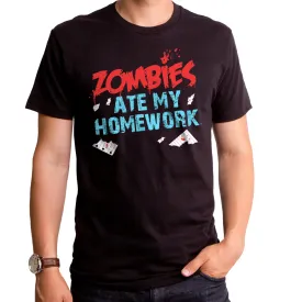 Zombies Ate My Homework Adult T-Shirt
